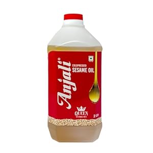 Anjali Cold-Pressed Sesame Oil bottle for how to stop hair fall and regrow it naturally.