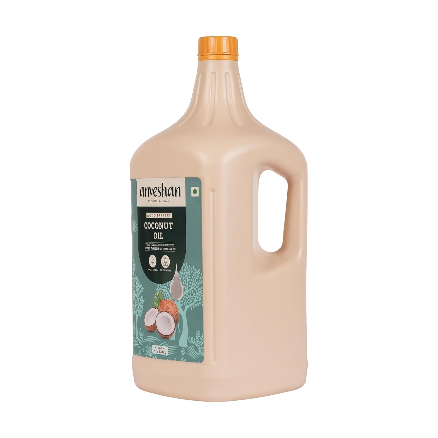 Cold-pressed Anveshan coconut oil for natural hair fall control and regrowth – ideal for those looking for how to stop hair fall and regrow it naturally