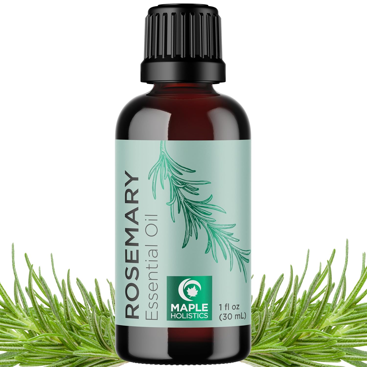 Maple Holistics Rosemary Essential Oil bottle – a natural remedy for how to stop hair fall and regrow it naturally.