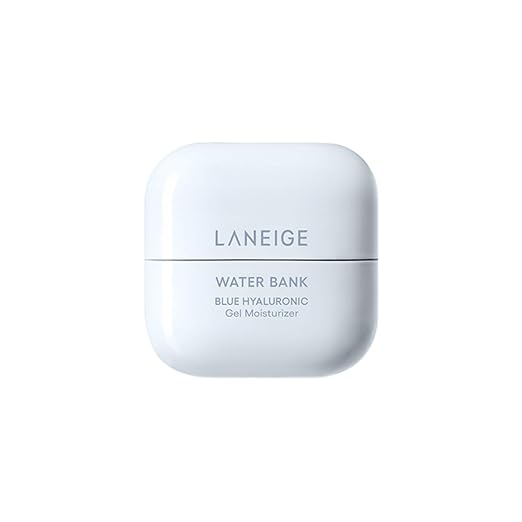 Laneige Water Bank Blue Hyaluronic Gel Moisturizer in a sleek white container
