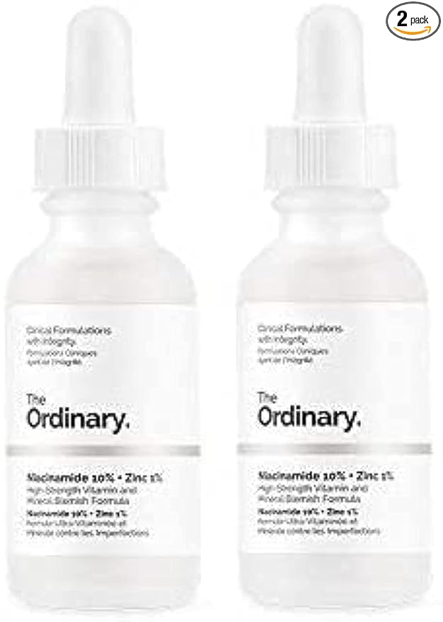 The Ordinary Niacinamide 10% + Zinc 1% serum, 2-pack, high-strength vitamin and mineral blemish formula