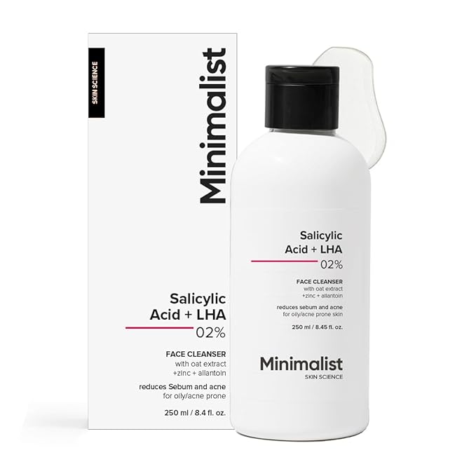 Minimalist Salicylic Acid + LHA 02% Face Cleanser – Ideal for Oily Skin in a Skincare Routine