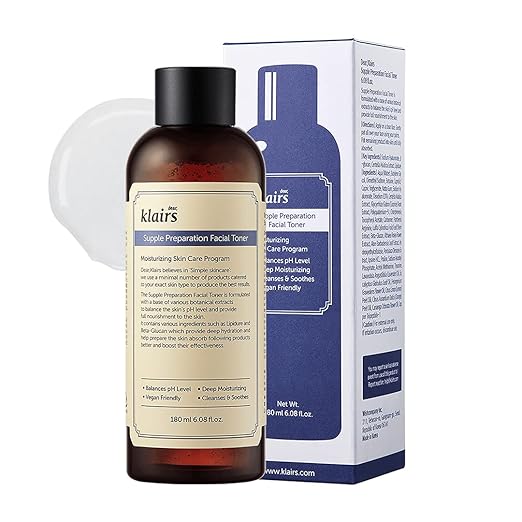 Klairs Supple Preparation Facial Toner – a gentle facial toner for hydrating and balancing sensitive skin.