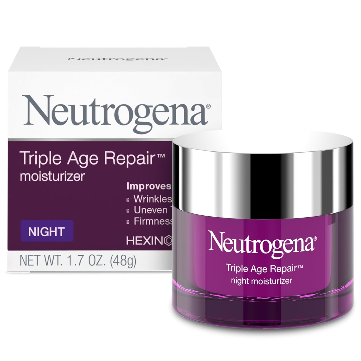 Neutrogena Triple Age Repair night moisturizer for anti-aging skincare routine
