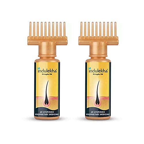 Indulekha Bringha Ayurvedic Hair Oil with Comb Applicator – Best Hair Oil for Men
