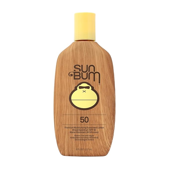 Sun Bum SPF 50 Sunscreen Bottle with Natural Wood Design