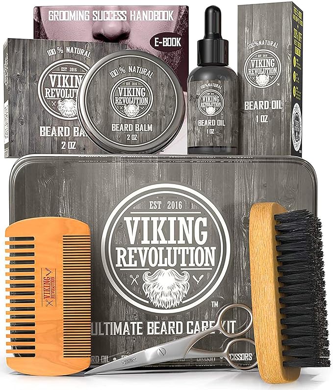 Viking Revolution Ultimate Beard Care Kit with beard oils for patchy beard growth