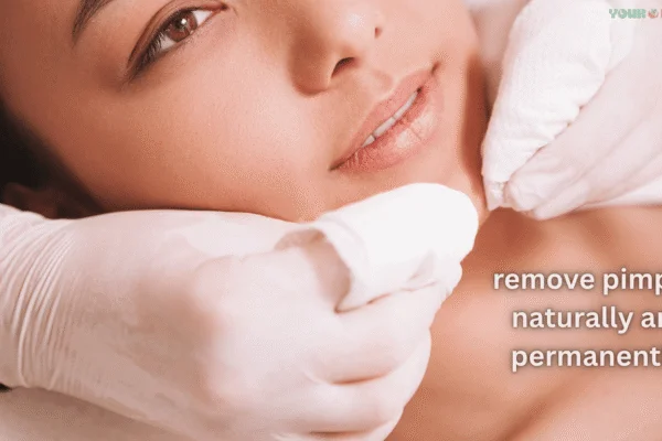 Close-up of a woman receiving a facial treatment to remove pimples naturally and permanently